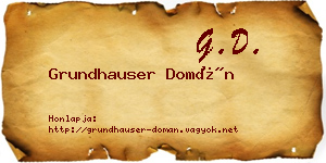 Grundhauser Domán névjegykártya